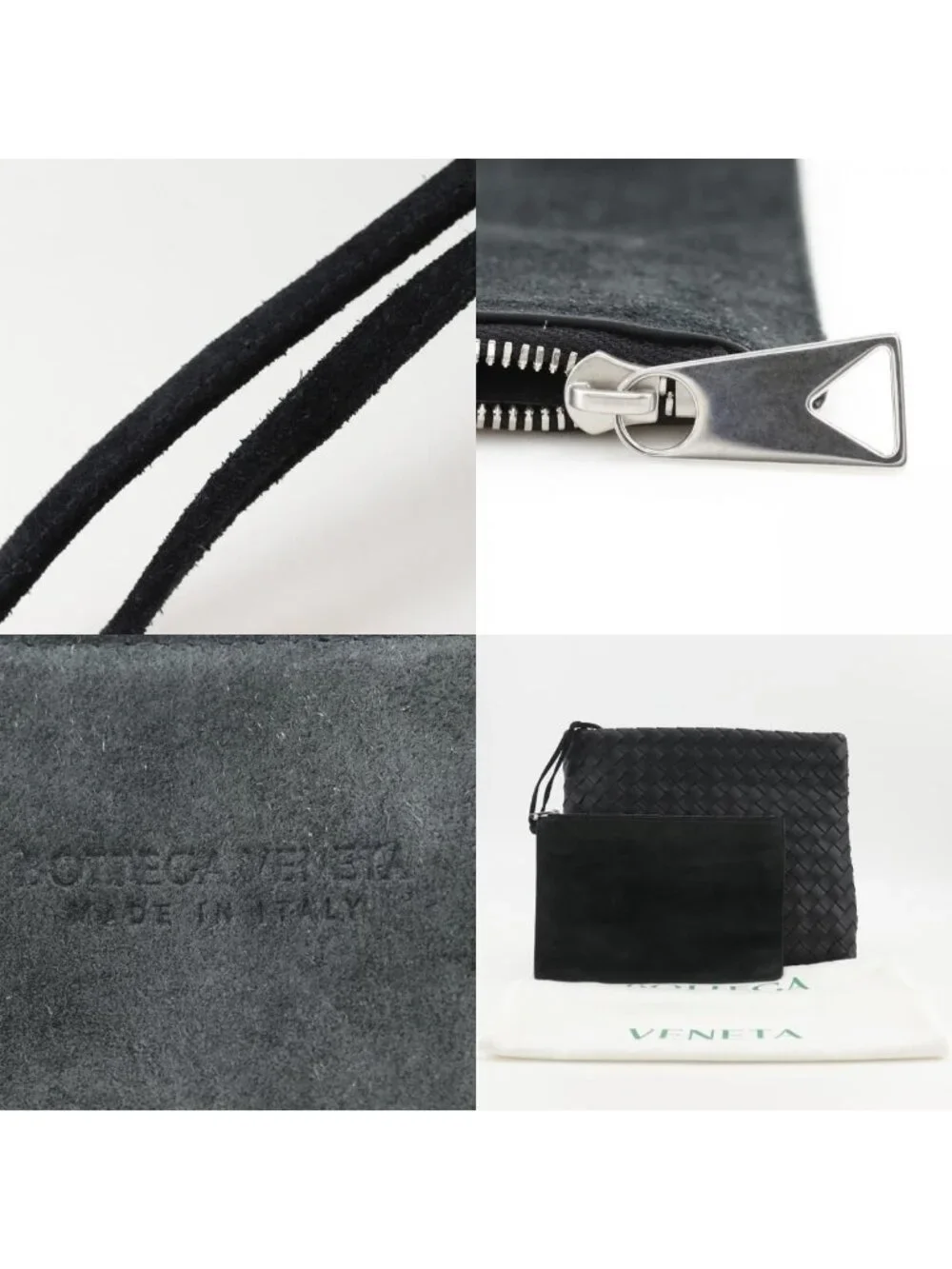 Bottega Veneta Classic Hydrology Intrecciato Leather Black Clutch